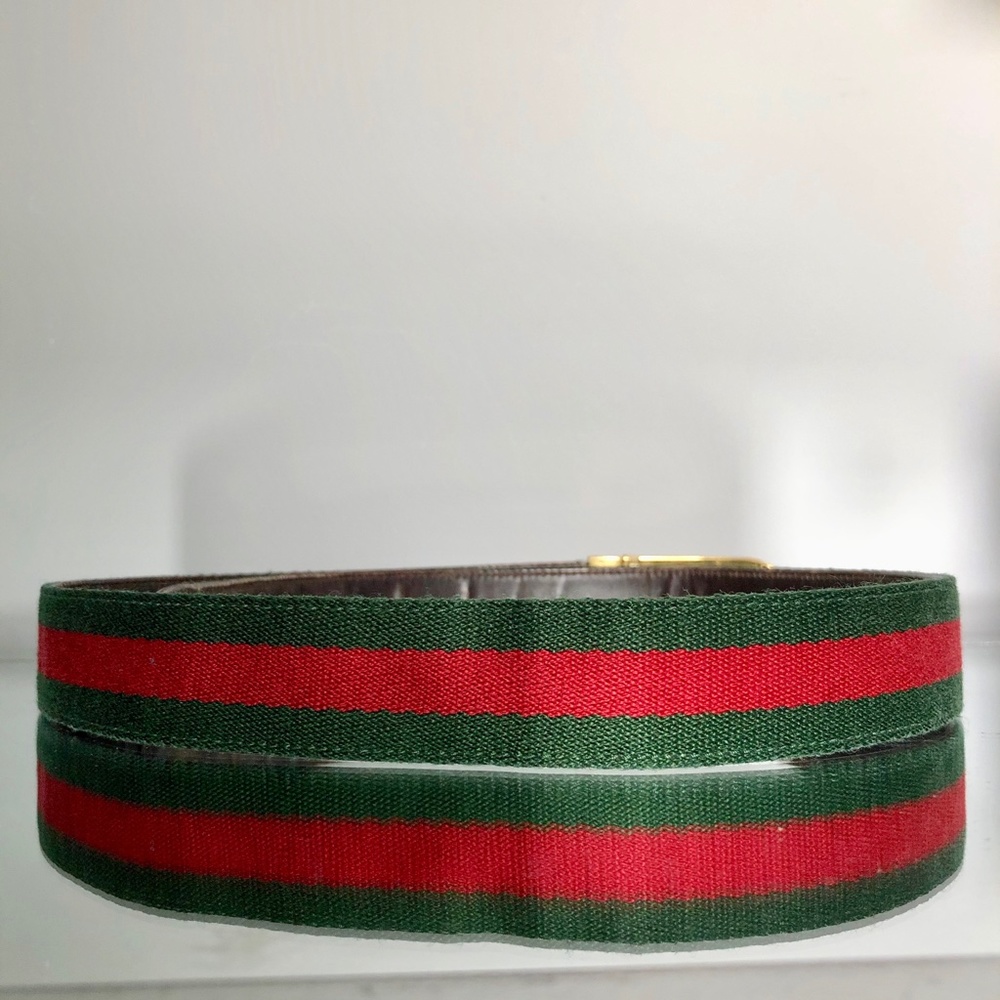 Vintage Gucci GG Logo Buckle Leather Belt - Picture 7 of 10